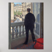 Jonge man bij zijn raam door Gustave Caillebotte Poster (Voorkant)