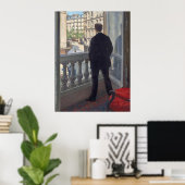 Jonge man bij zijn raam door Gustave Caillebotte Poster (Thuiskantoor)