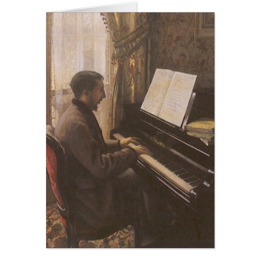 Jonge Man die de Piano speelt met Gustave Caillebo (Voorkant)