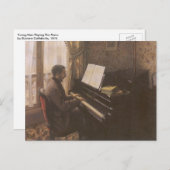 Jonge Man die de Piano speelt met Gustave Caillebo Briefkaart (Voorkant / Achterkant)