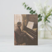 Jonge Man die de Piano speelt met Gustave Caillebo Briefkaart (Staand voorkant)
