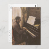 Jonge Man die de Piano speelt met Gustave Caillebo Briefkaart (Voorkant / Achterkant)