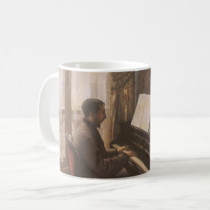 Jonge Man die de Piano speelt met Gustave Caillebo Koffiemok