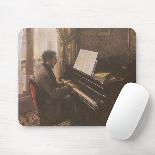 Jonge Man die de Piano speelt met Gustave Caillebo Muismat (Met muis)