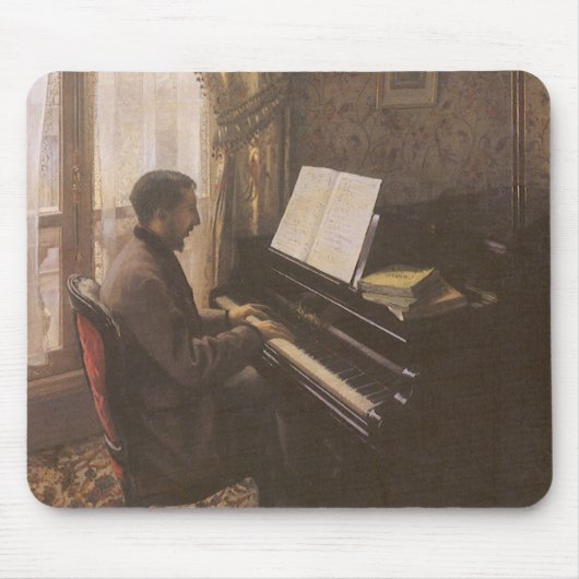 Jonge Man die de Piano speelt met Gustave Caillebo Muismat (Voorkant)