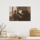 Jonge Man die de Piano speelt met Gustave Caillebo Poster (Keuken)