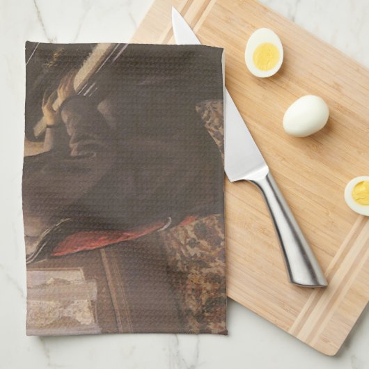 Jonge Man die de Piano speelt met Gustave Caillebo Theedoek (Quarter Fold)