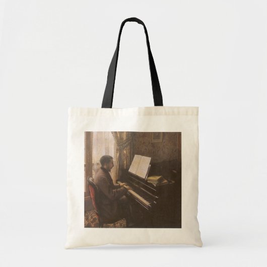 Jonge Man die de Piano speelt met Gustave Caillebo Tote Bag (Voorkant)