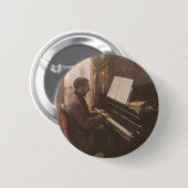 Jonge man die piano speelt door Gustave Caillebott Ronde Button 5,7 Cm (Voorkant /achterkant)
