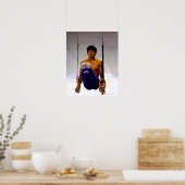 Jonge man die turnringen beoefent poster (Keuken)