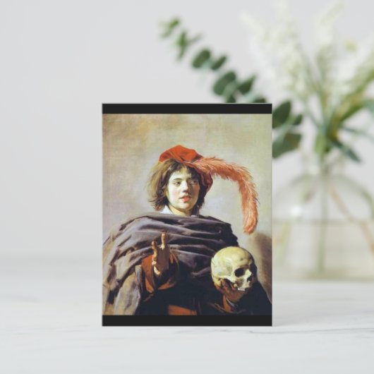 Jonge Man met een schedel Briefkaart (Staand voorkant)