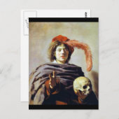 Jonge Man met een schedel Briefkaart (Voorkant / Achterkant)