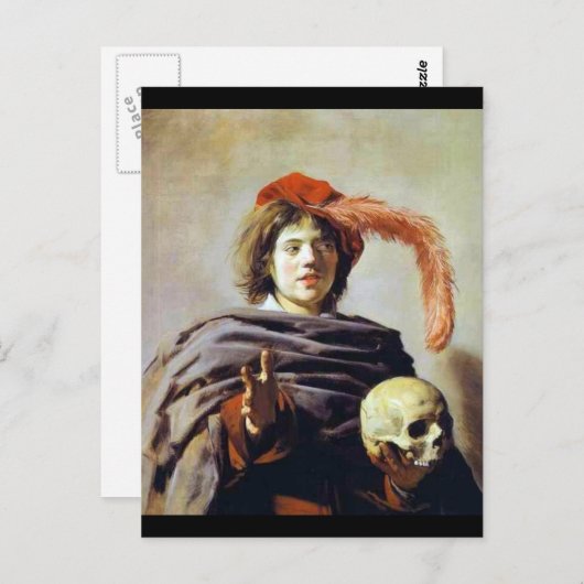 Jonge Man met een schedel Briefkaart (Voorkant / Achterkant)