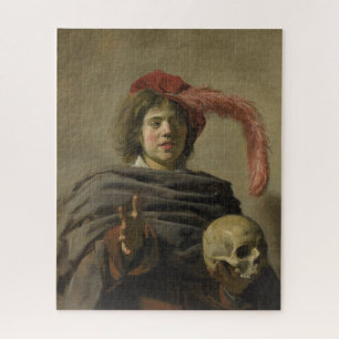 Jonge man met een schedel Klassieke Kunst Legpuzzel