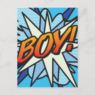 JONGE man Retro strip Pop Art Briefkaart