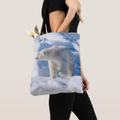 Jonge mannelijke ijsbeer tote bag (Dichtbij)