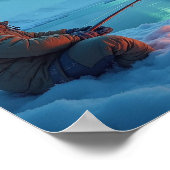 Jonge mannen ijsvissen poster (Hoek)