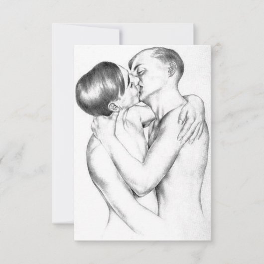 Jonge Mannen in de liefde ( Gay Art) Kaart (Voorkant)