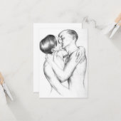 Jonge Mannen in de liefde ( Gay Art) Kaart (Voorkant / Achterkant in situ)