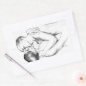 Jonge Mannen in Liefde Kussen ( Gay Art) Rechthoekige Sticker (Envelop)
