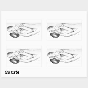 Jonge Mannen in Liefde Kussen ( Gay Art) Rechthoekige Sticker