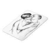 Jonge Mannen zoenen ( Gay Art) Magneet (Linkerzijde)