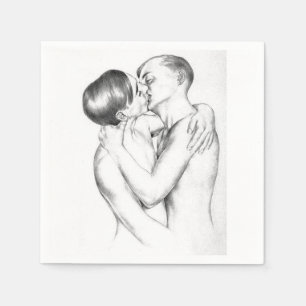 Jonge Mannen zoenen ( Gay Art) Servet