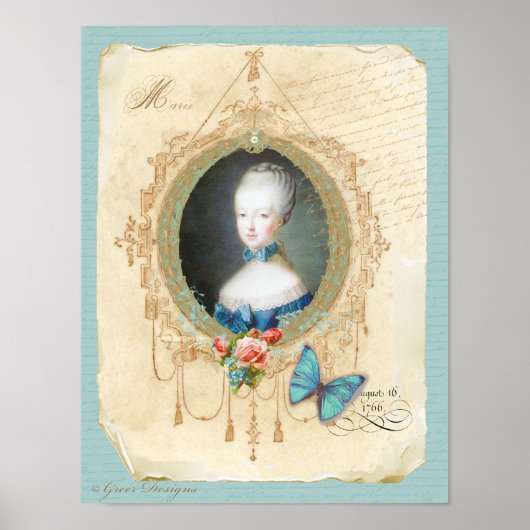 Jonge Marie Antoinette Art print  stijl (Voorkant)