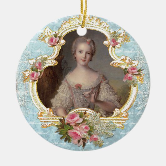 Jonge Marie Antoinette-kerstversiering Keramisch Ornament (Voorkant)