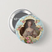 Jonge Marie Antoinette n Pink Roses Button Pin (Voorkant /achterkant)