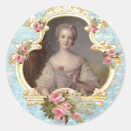 Jonge Marie Antoinette n Roze Rozen Stickers