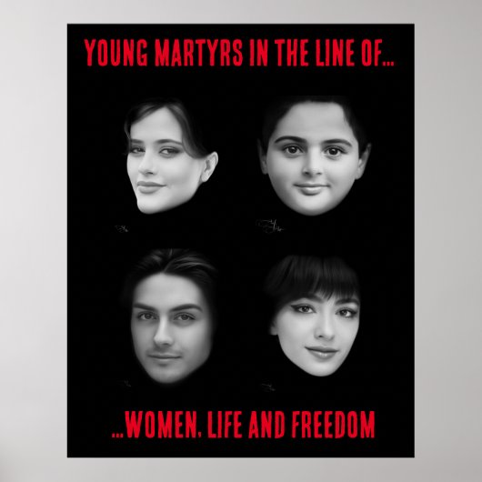 Jonge martelaren in de rij Vrouw, Leven, Vrijheid Poster (Voorkant)