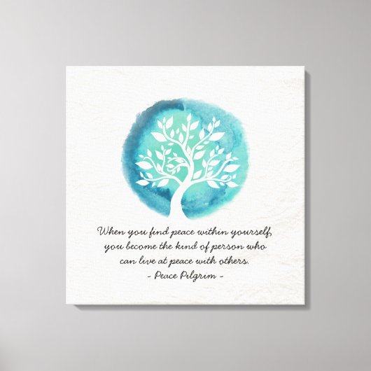 JONGE MEDEDINGINGENCitaten Elegant Waterverf Tree Canvas Afdruk (Voorkant)