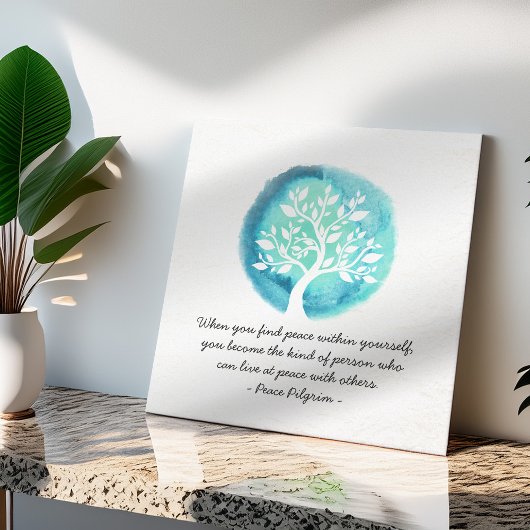 JONGE MEDEDINGINGENCitaten Elegant Waterverf Tree Canvas Afdruk