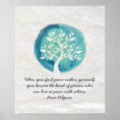 JONGE MEDEDINGINGENCitaten Elegant Waterverf Tree Poster (Voorkant)