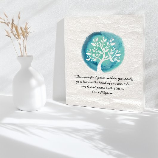 JONGE MEDEDINGINGENCitaten Elegant Waterverf Tree Poster