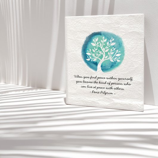 JONGE MEDEDINGINGENCitaten Elegant Waterverf Tree Poster