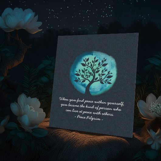 JONGE MEDEDINGINGENCitaten Elegant Waterverf Tree Poster