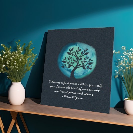 JONGE MEDEDINGINGENCitaten Elegant Waterverf Tree Poster