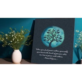 JONGE MEDEDINGINGENCitaten Elegant Waterverf Tree Poster