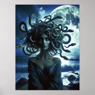 Jonge  Medusa door de Maan & Oceaan Poster