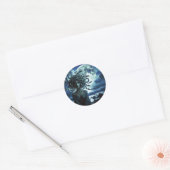 Jonge  Medusa door de Maan & Oceaan Ronde Sticker (Envelop)