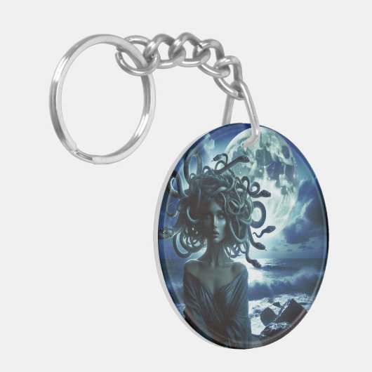Jonge Medusa door de Maan & Oceaan Sleutelhanger (Voorkant Links)