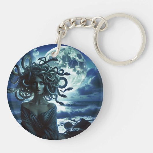 Jonge Medusa door de Maan & Oceaan Sleutelhanger (Achterkant)