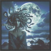 Jonge Medusa door de Maan & Oceaan Sticker (Voorkant)