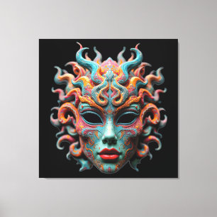Jonge Medusa - Psychedelische Mythologie Art T-Shi Canvas Afdruk