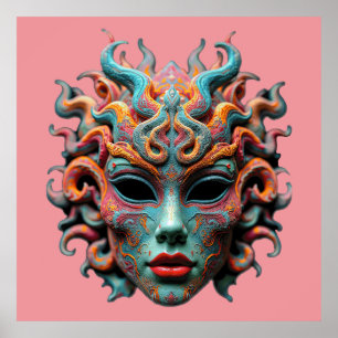 Jonge Medusa - Psychedelische Mythologie Art T-Shi Poster