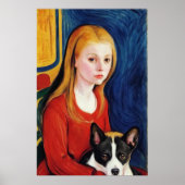 Jonge meid en hond | AI Art Poster (Voorkant)