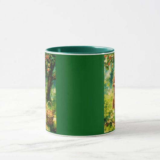 Jonge meid in een appelboomgaard mok (Midden)