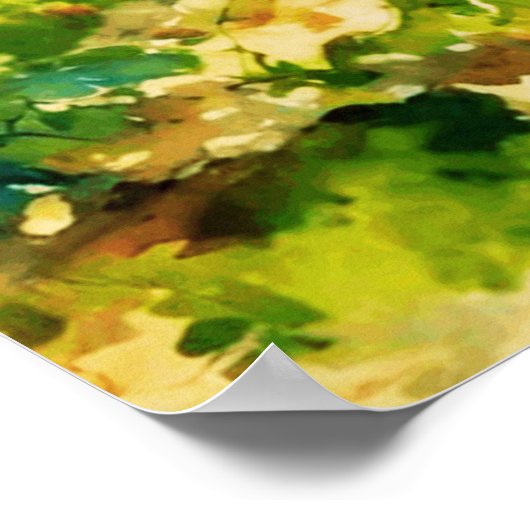 Jonge meid in een appelboomgaard poster (Hoek)